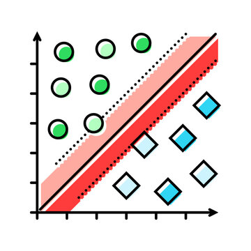 support vector machine svm color icon vector illustration