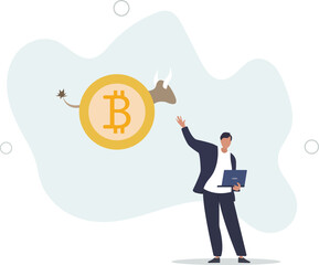 expectation of growth in the price of bitcoin. concept of trading and technical analysis.