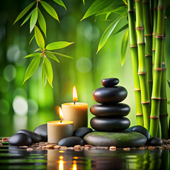 Obraz premium spa still life with bamboo