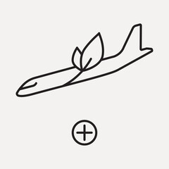 Airplane eco arrival icon