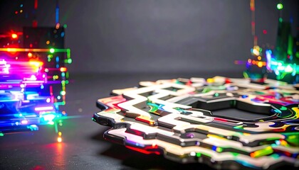 Abstract design with vibrant color and light trails