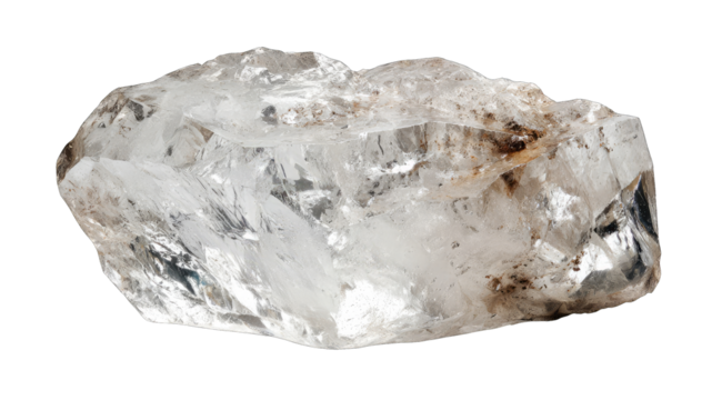 Rough, clear quartz crystal