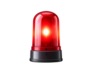 Red Emergency Siren Light Isolated on Transparent Background PNG