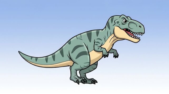 Cartoon tyrannosaurus rex dinosaur illustration