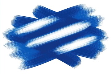 Abstract, brush-stroke design in deep blue and white