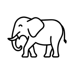 Fototapeta premium Cute vector icon of a smiling elephant perfect for animal-related designs or educational materials