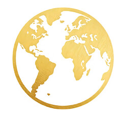 A 3d golden world globe