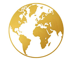 A 3d golden world globe