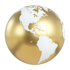 A 3d golden world globe