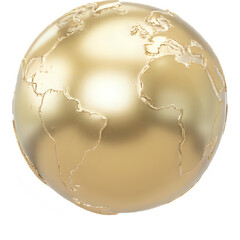 A 3d golden world globe