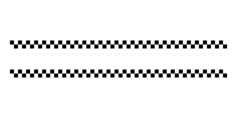 Black and white checkered rectangular frame. Square racing checkerboard pattern. Chessboard geometric pattern. Rally checkerboard pattern. Finish racing frame. Vector illustration on white background