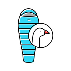 down sleeping bag goose color icon vector illustration