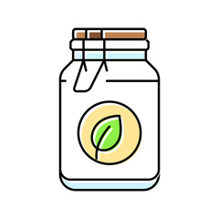glass jar leaf sustainable beauty color icon vector illustration