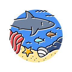 marine life world ocean color icon vector illustration