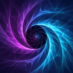Vibrant swirling energy vortex with purple and blue hues