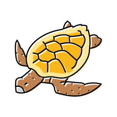 sea turtle world ocean color icon vector illustration