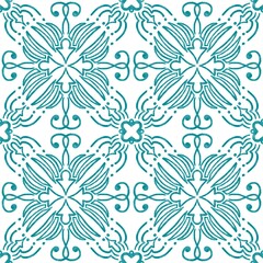 Ornamental Floral Tile Seamless Pattern