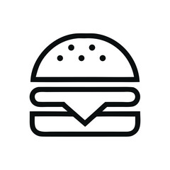 Naklejka premium Vector art of simple line art icon of a hamburger isolated on white background