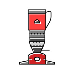 trail gas burner stove color icon vector illustration