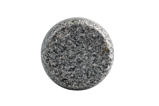 Speckled Gray Granite Sphere with Visible Crystalline Texture isolated on a transparent background stone - Powered by Adobe