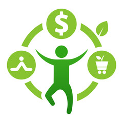 Holistic wellness and financial health concept