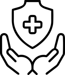 health insurance vector icon on white or transparent background. medical or healthcare icons items Stroke icon collections. Editable Stroke icon collection Outline icon.