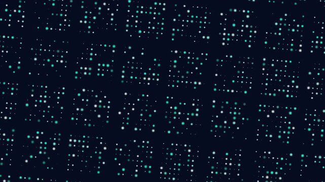 A mesmerizing grid pattern of green dots on a dark background, creating a visually striking and harmonious design through repetitive arrangement