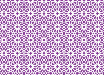 Elegant Seamless Purple Islamic Arabic Geometric Vector Patterns