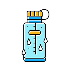 hydration bottle droplets recovery wellness color icon vector illustration