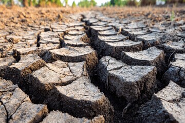 Dried, cracked earth, close-up view (2)