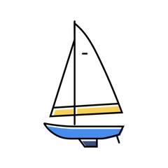 keelboat modern sailing sport color icon vector illustration