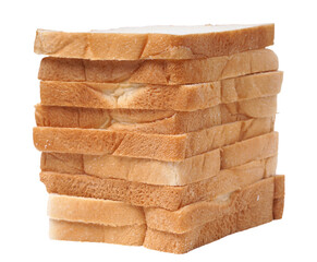 Top view delicious whole wheat bread isolated on white background.