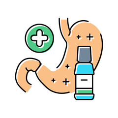 antibiotic antidiarrheal medication color icon vector illustration