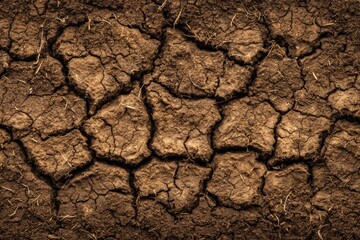 Dried, cracked earth surface texture