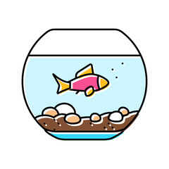 fish bowl multi species home color icon vector illustration