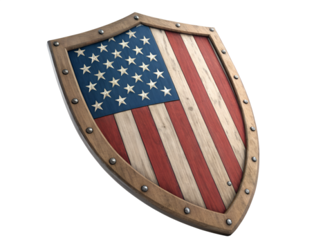 a shield designed with American flag transparent background