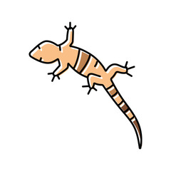 gecko climbing pet home color icon vector illustration