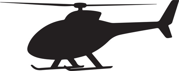 Silhouette of a helicopter vector illustration on white background. Helicopter vector icon