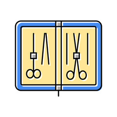 suture kit surgeon color icon vector illustration