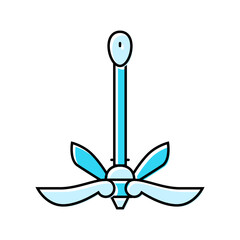 anchor kayak water trip tourism color icon vector illustration