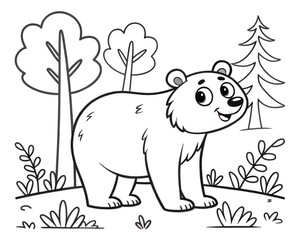 Line drawing illustration, Colouring page for kids, hand-drawn illustration of a cartoon, pre-school Colouring page, animal Colouring page, flower Colouring page, adult Colouring page, printables	