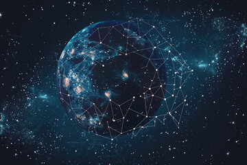 Abstract composition with empty starry sky for zodiac sign symbol