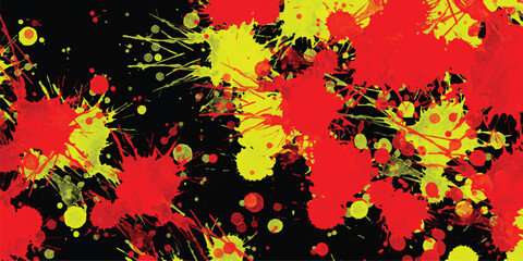 Abstract colorful paint splatter texture against a black background decorative graphic design element for creative projects