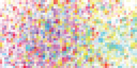 Abstract colorful pixelated background featuring square shaped elements in a vibrant multicolored composition suitable for designs