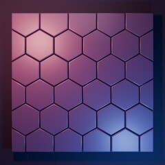 Purple Honeycomb icon isolated on purple-blue background. Honey cells symbol. Sweet natural food. Minimalism concept. 3D render illustration