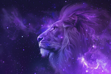 Abstract сomposition with concept of Leo zodiac sign symbol