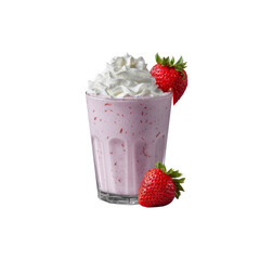 Delicious Strawberry Milkshake with Whipped Cream and Fresh Strawberries