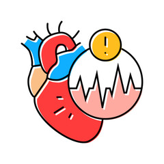 atrial fibrillation cardiology disease color icon vector illustration