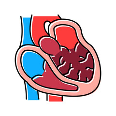 dilated cardiomyopathy cardiology disease color icon vector illustration