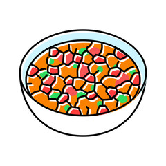 salsa condiment color icon vector illustration